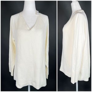 NEW! T by TALBOTS viscose blend v neck ribbed sweater tunic